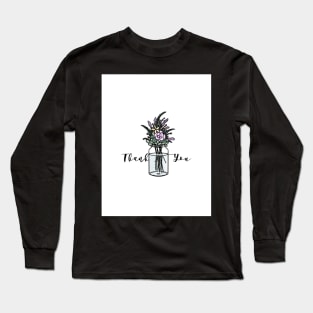 Thank You Floral - Color Long Sleeve T-Shirt